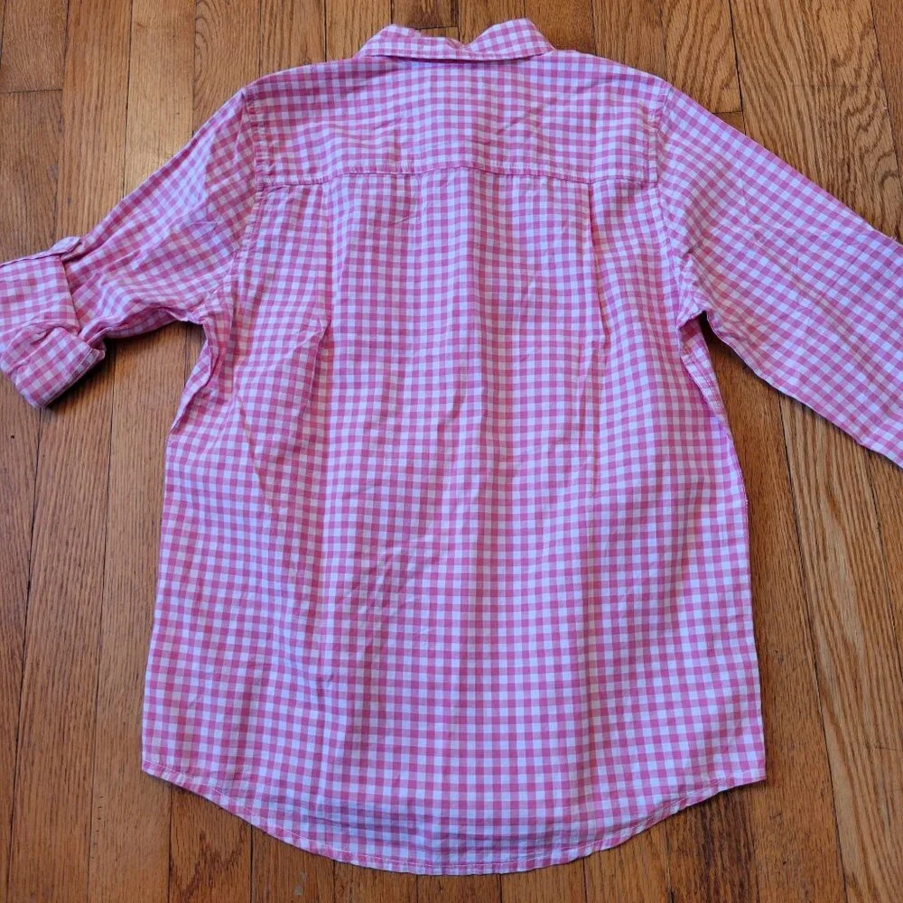 Childrens‎ Place Boys Pink Gingham Shirt White Shorts Belt Set 10 12 - Picture 7 of 10